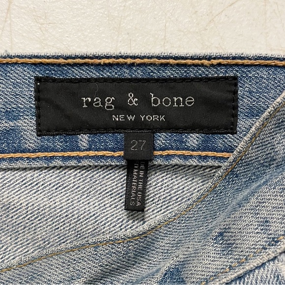 Rag & Bone Boy Distressed Straight Leg Jeans in Hel with Holes - Picture 10 of 11